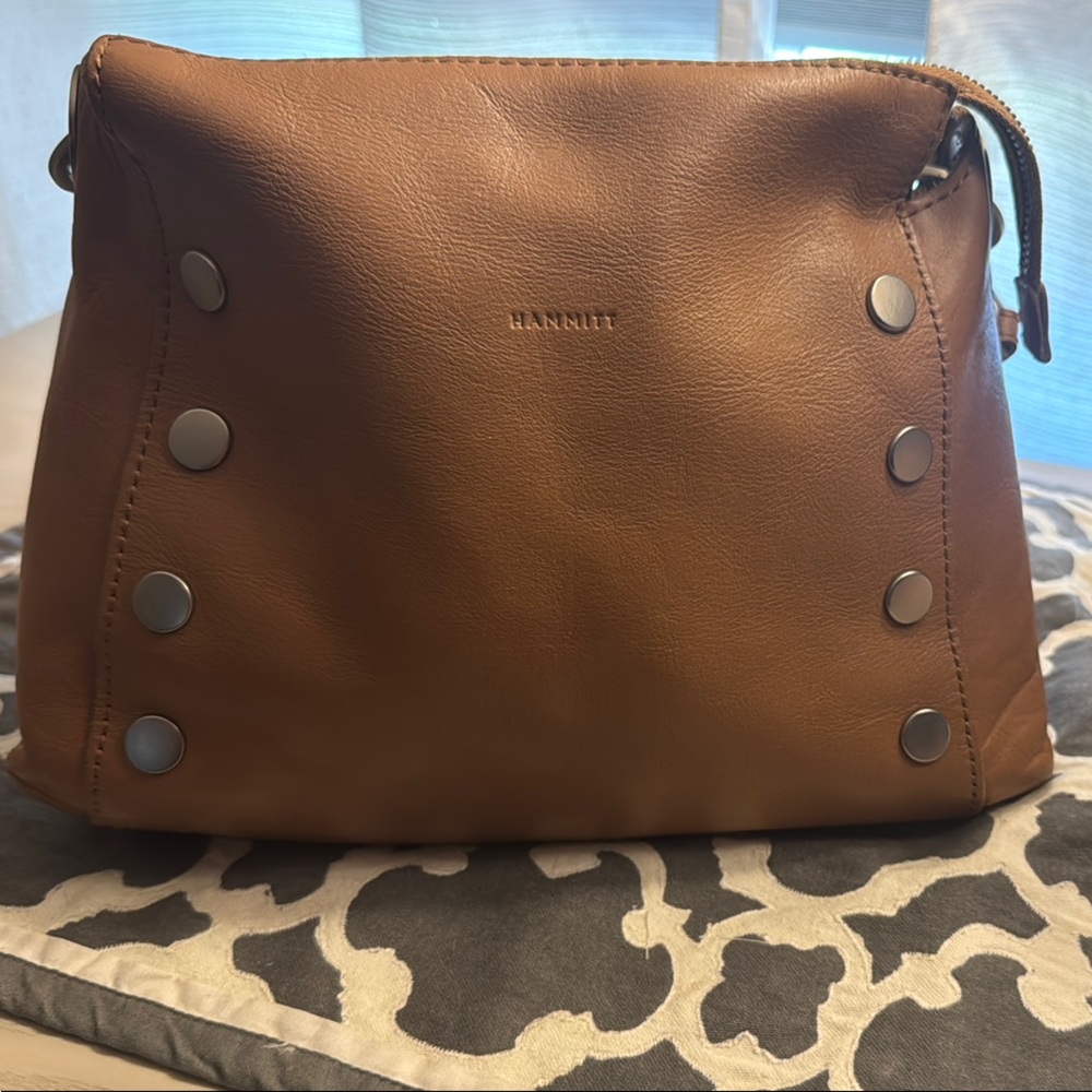Hammitt Tan Leather Bag with matching wallet with Silver Accents